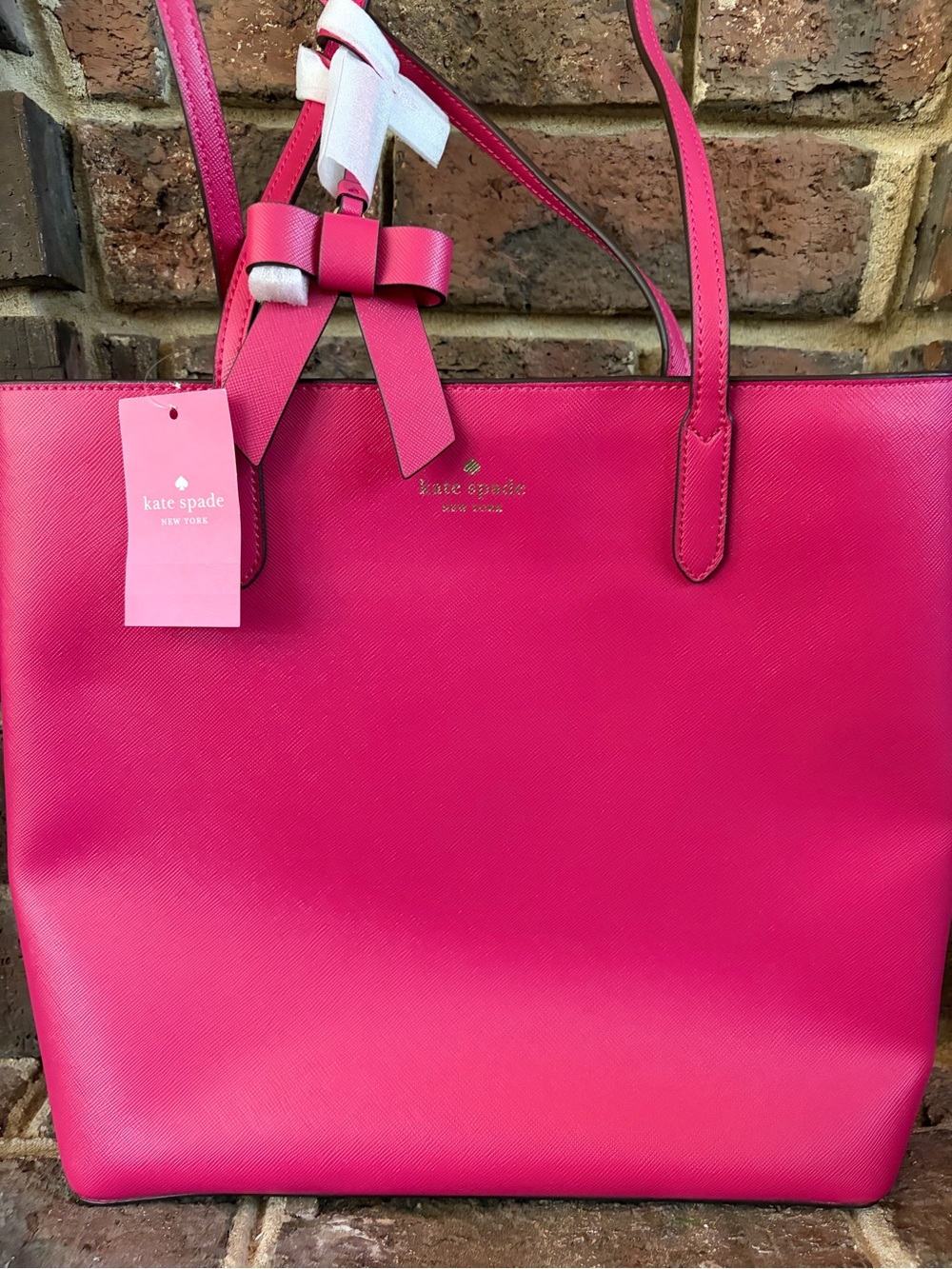 NWT kate spade vibrant pink bow tote